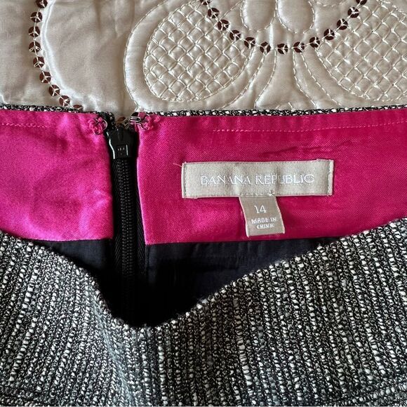 Banana Republic Tweed Metallic Pleated Fit & Flare Mini Skirt Size 14 - Picture 5 of 9